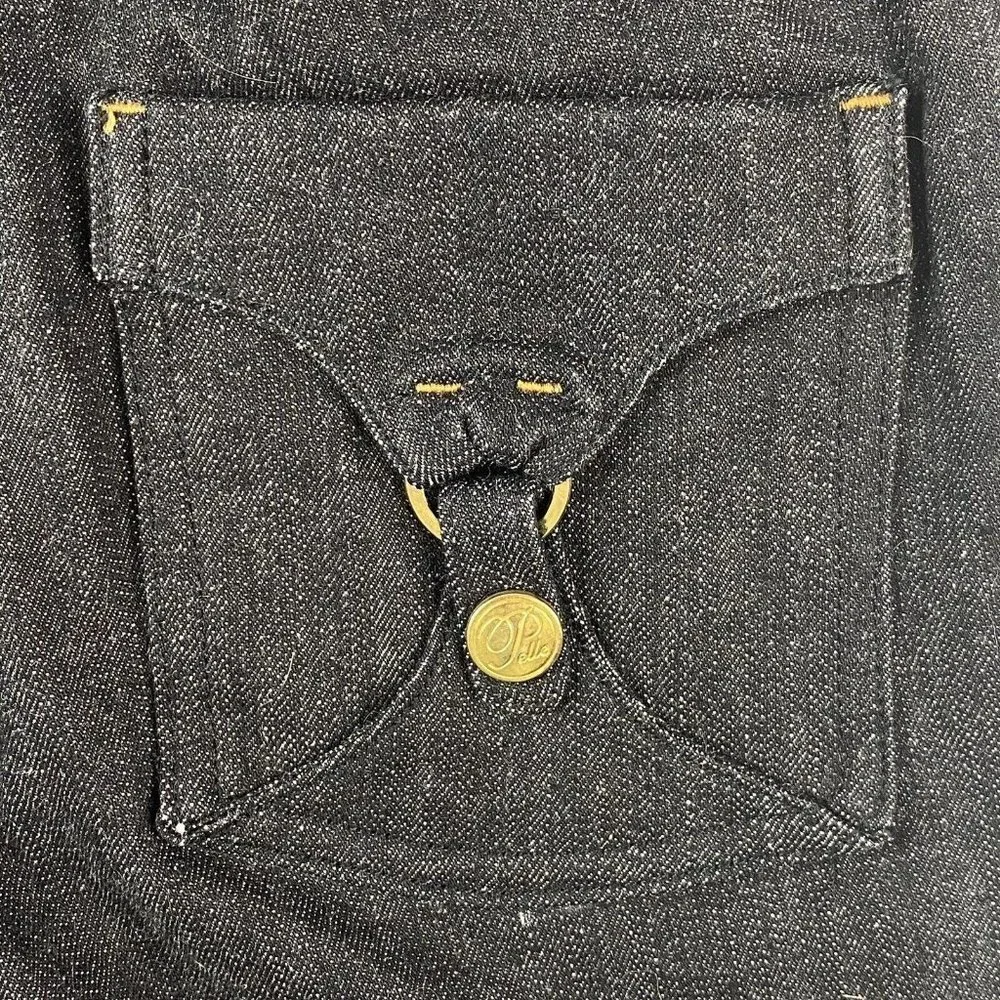 Y2K Pelle Pelle Girls‎ Jeans 10 Black Suspender Embroidered Hip Hop Festival VTG